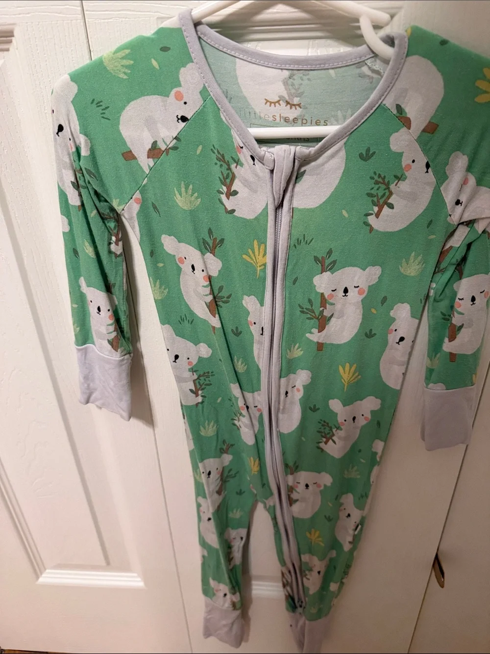 Little Sleepies Mint Green Koala Zip Footed Pajama